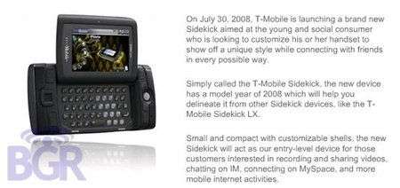T Mobile Sidekick 2008