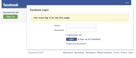 Password Facebook Login