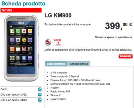 LG KM900 Vodafone
