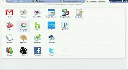Chrome OS application panel