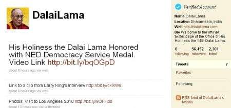 Dalai Lama su Twitter