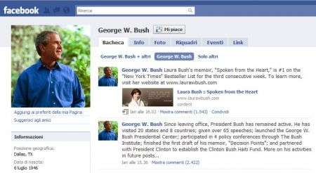 George W. Bush sbarca su Facebook