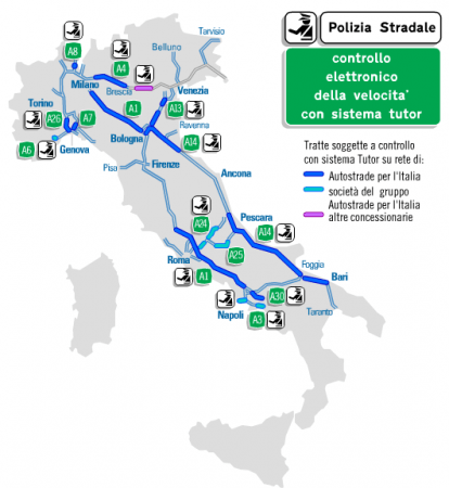 tutor autostrade mappe italia