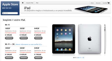 Apple iPad ordinazioni