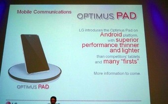 lg optimus pad tablet