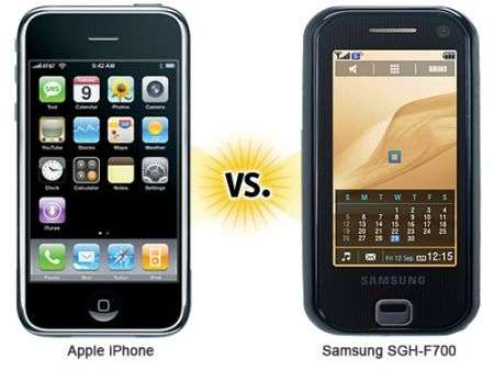Apple iPhone vs Samsung F700