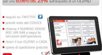 Tablet Olivetti Olipad: sconto di 100 euro solo oggi, su Twitter!