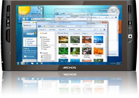 tablet archos9 windows 7