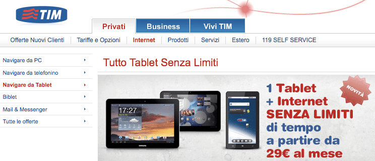 tim ipad 2 tutto tablet
