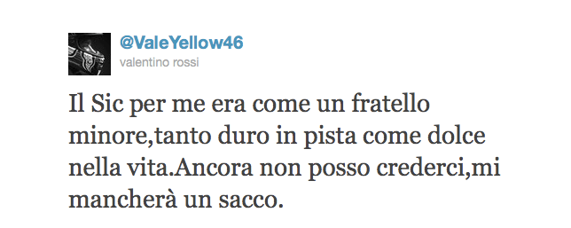 marco simoncelli ricordo valentino rossi