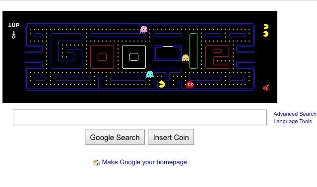 Google Easter Egg Pacman