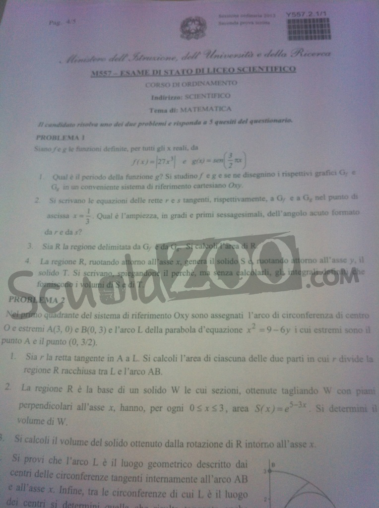 esame maturita matematica 2012
