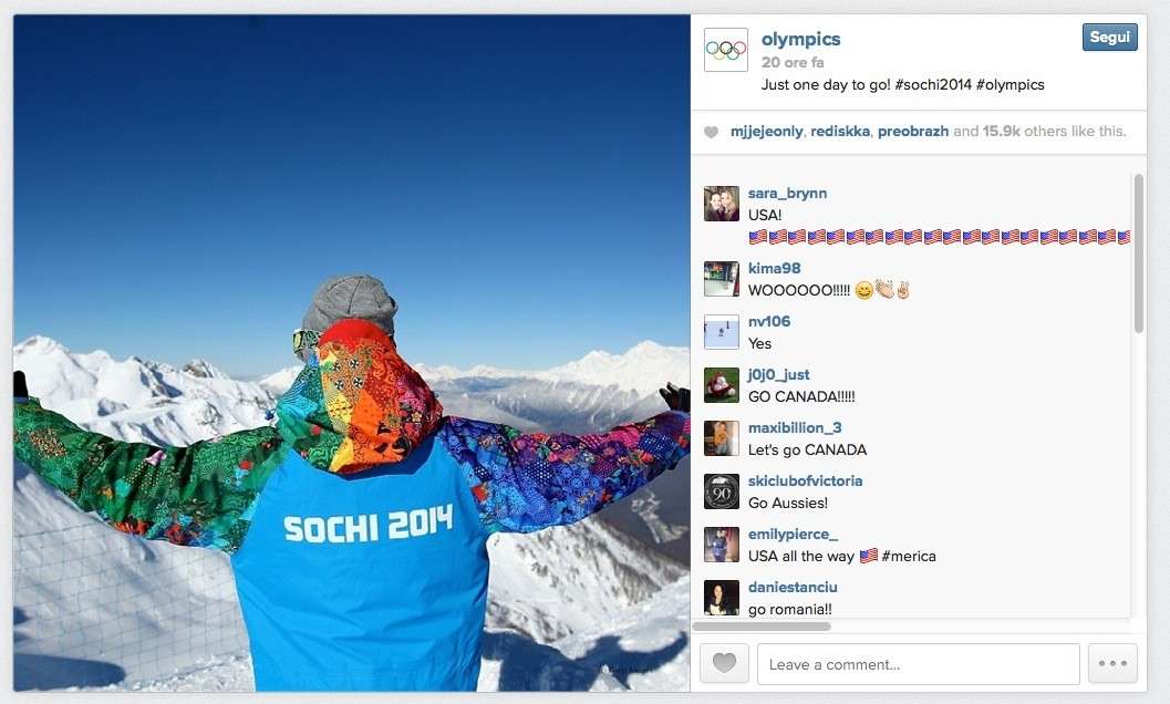 Sochi 2014 su Instagram
