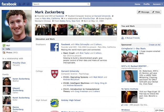 bacheca facebook mark zuckerberg