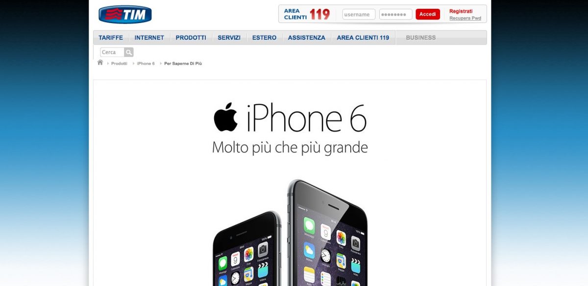 iPhone 6 e 6 Plus con TIM: prezzi di offerte e promozioni - Tecnocino