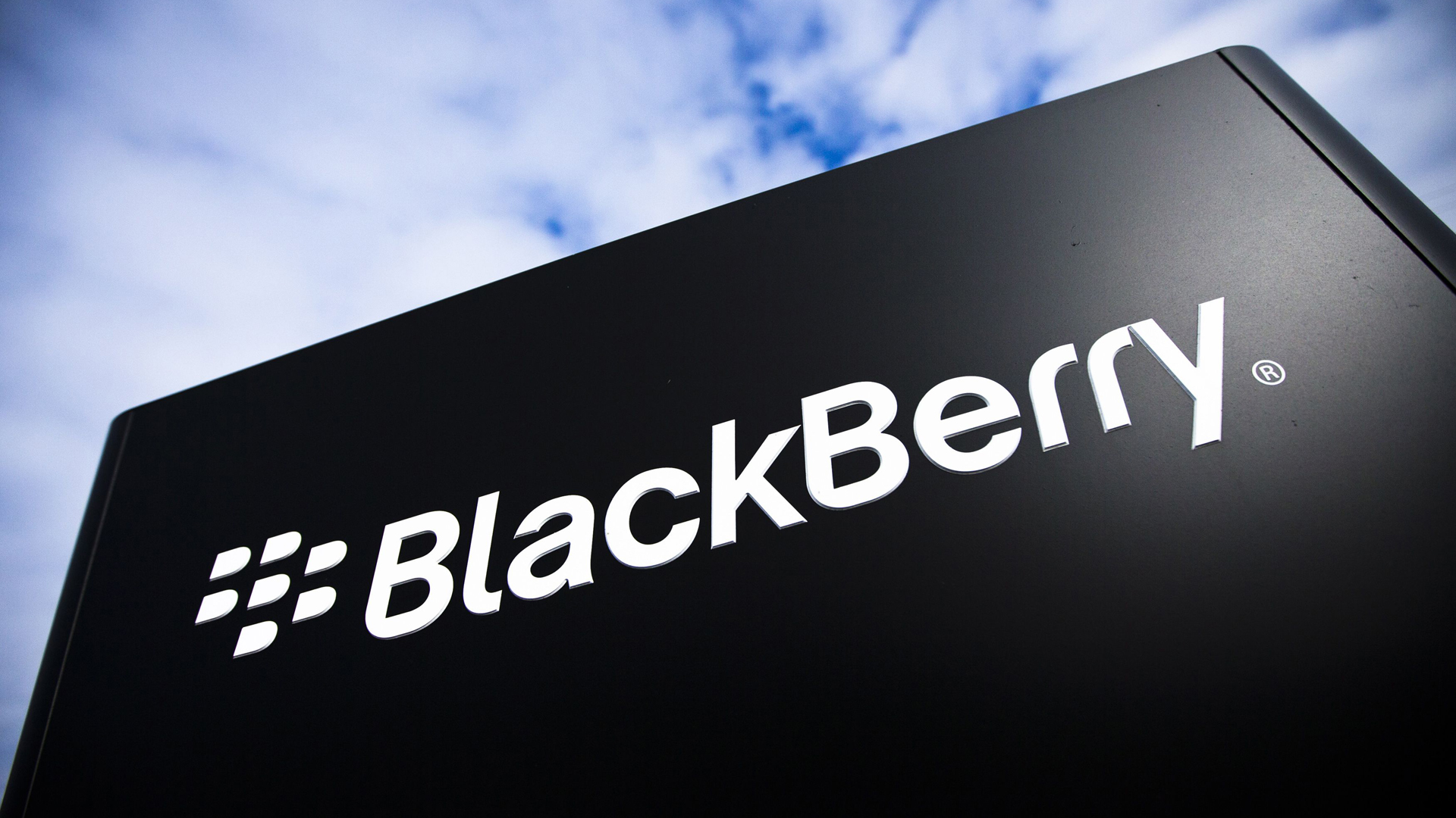 Image: The BlackBerry logo is pictured at the BlackBerry campus in Waterloo