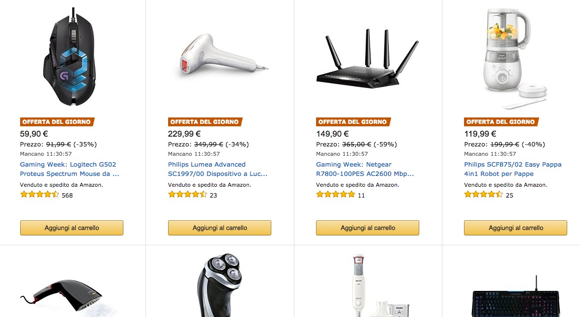 Amazon offerte giorno 17 ottobre 2016