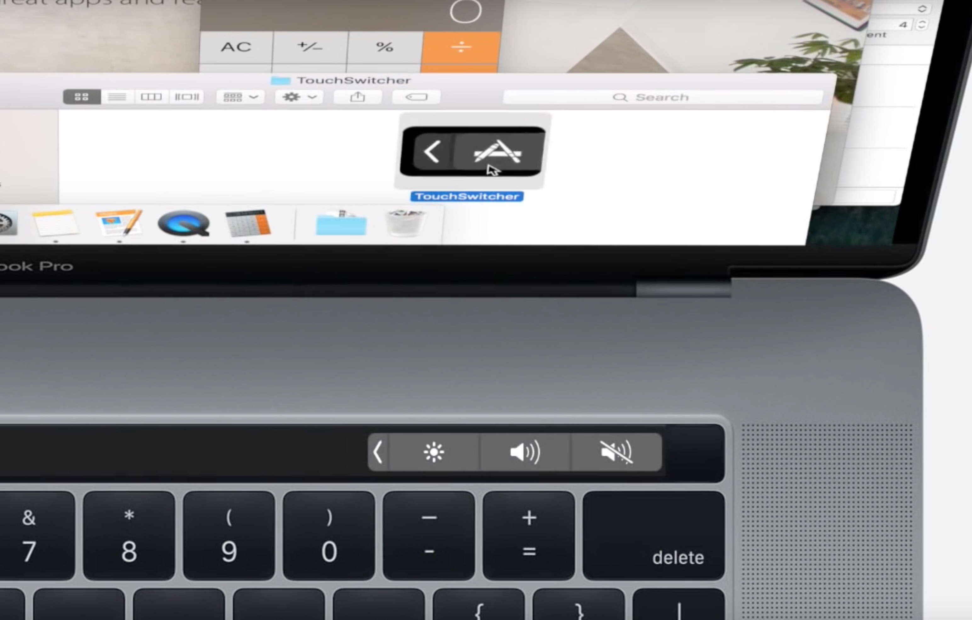 MacBook Pro 2016 TouchSwitcher app Touch Bar