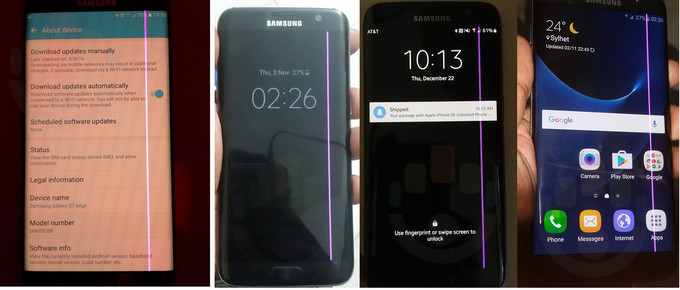 Samsung S7 Edge problema schermo rosa