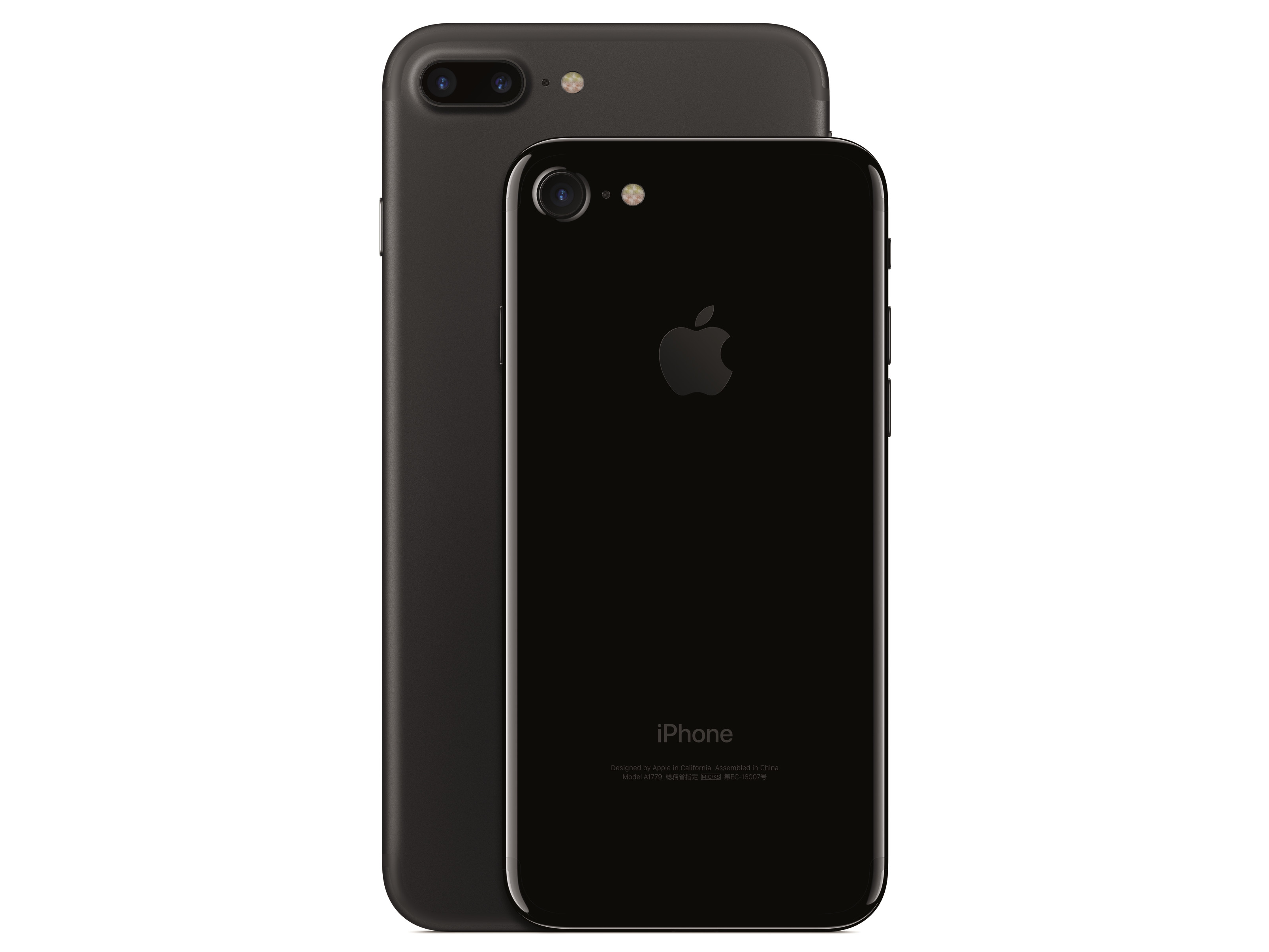 iPhone 7 Jet Black on iPhone 7 Plus Black