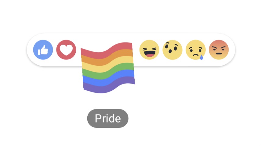 Facebook bandiera arcobaleno Reaction Pride
