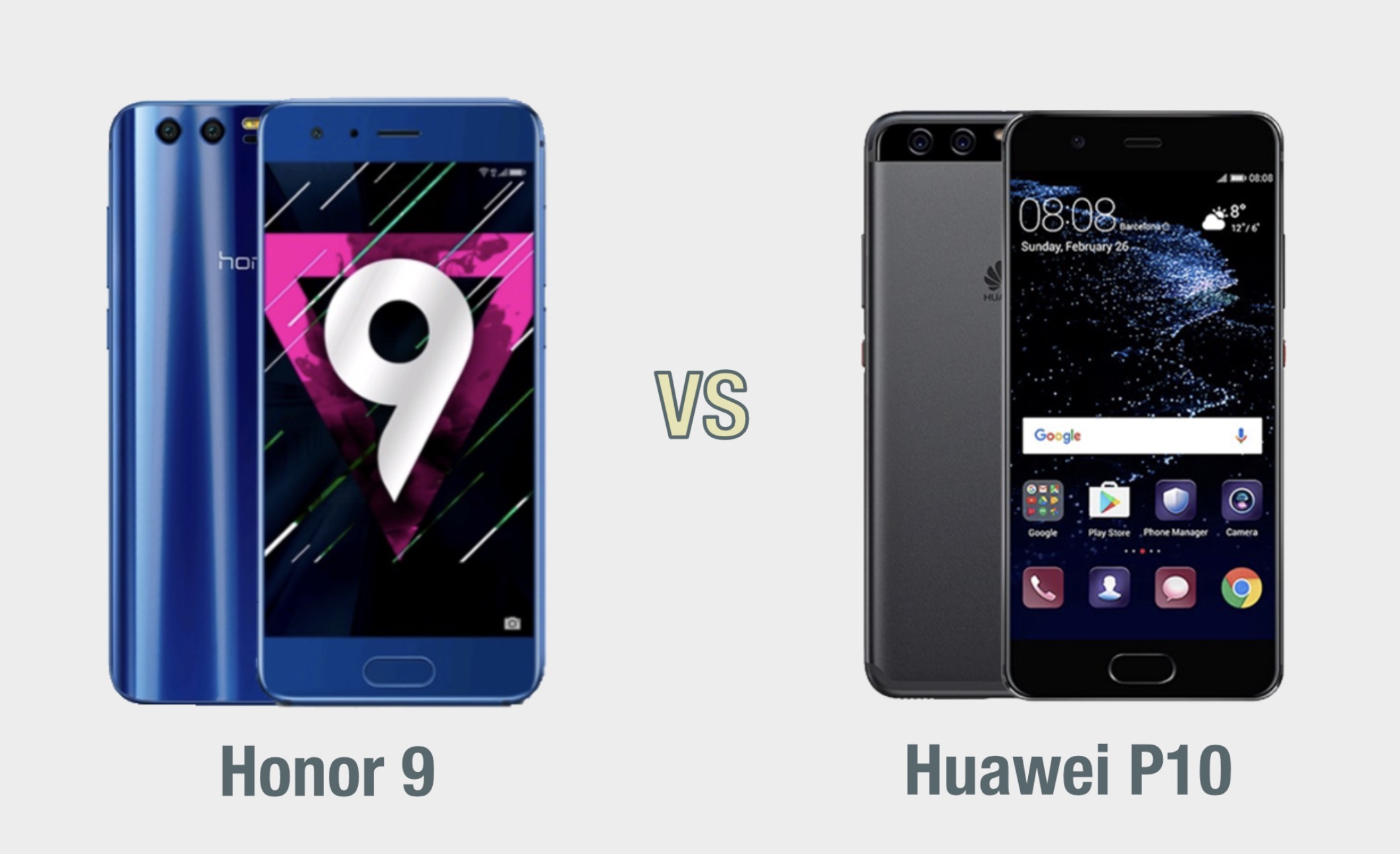 Honor 9 vs Huawei P10