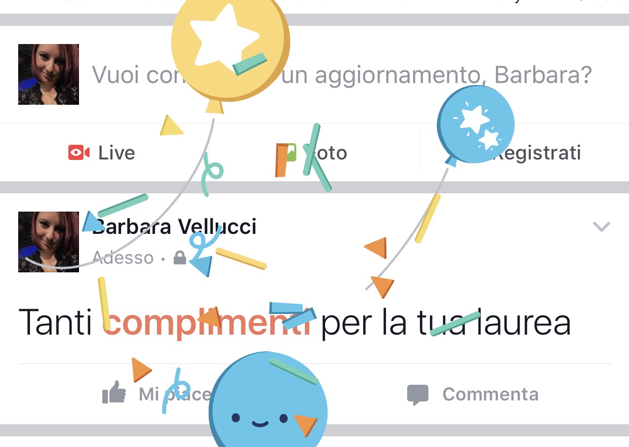 facebook complimenti trucco palloncini colorati