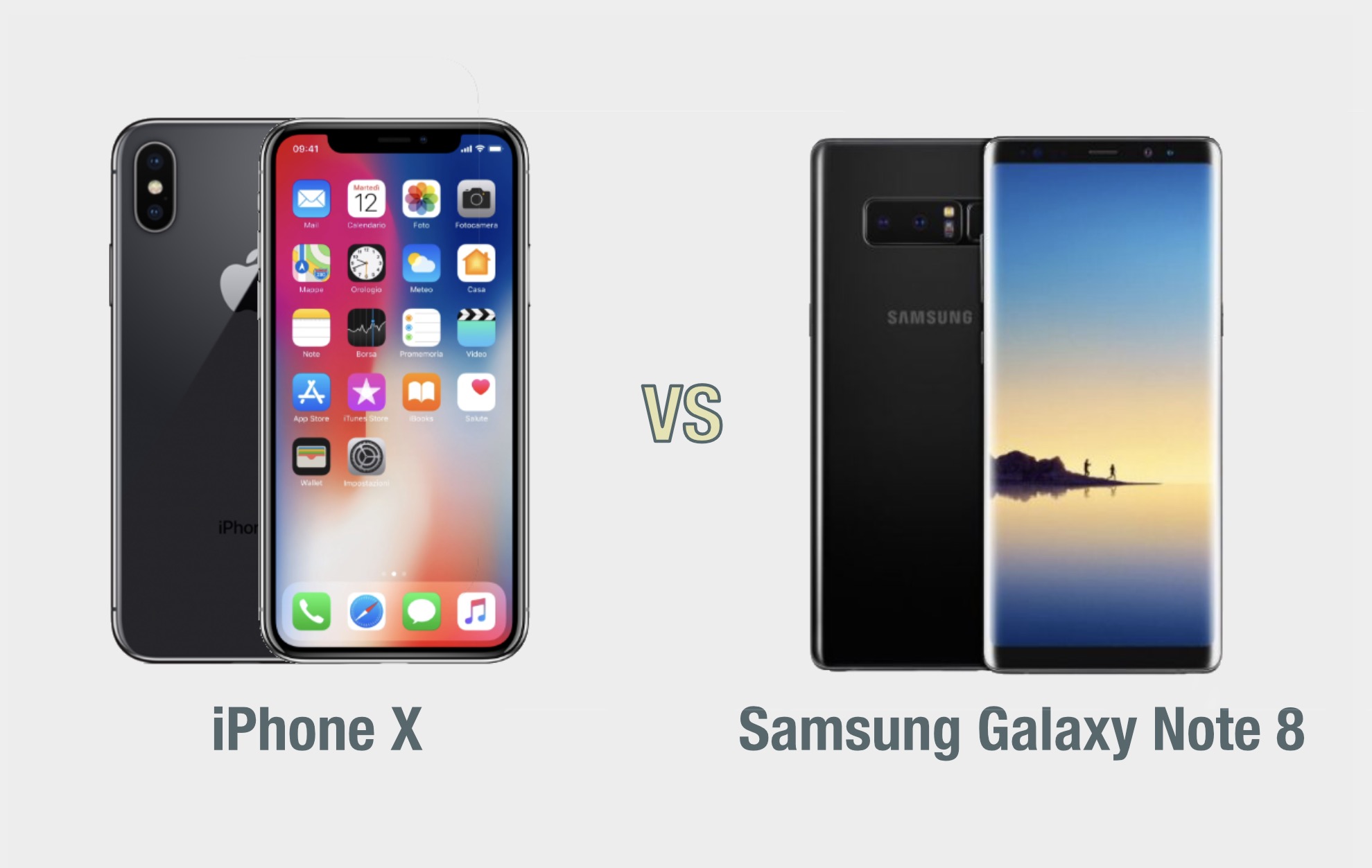 iPhone X vs Samsung Galaxy Note 8
