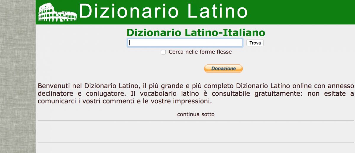 Dizionario latino: servizi web e risorse online - Tecnocino