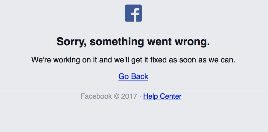 Facebook down non funziona