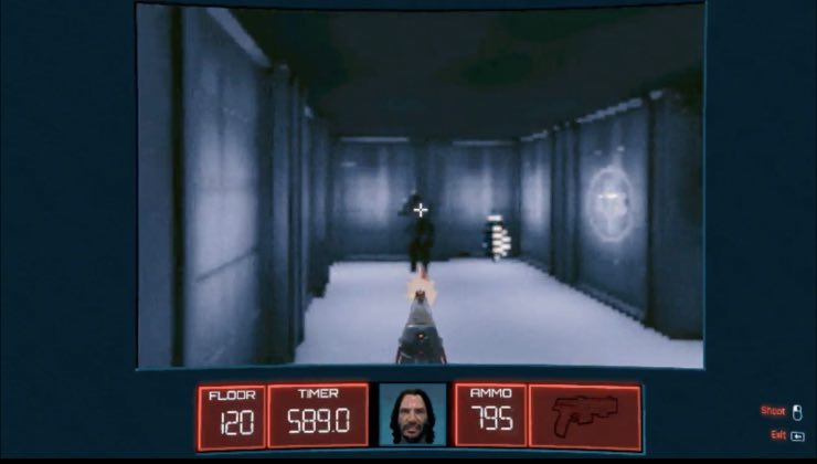 Keanu Reeves protagonista del clone di Doom su Cyberpunk 2077 Phantom Liberty
